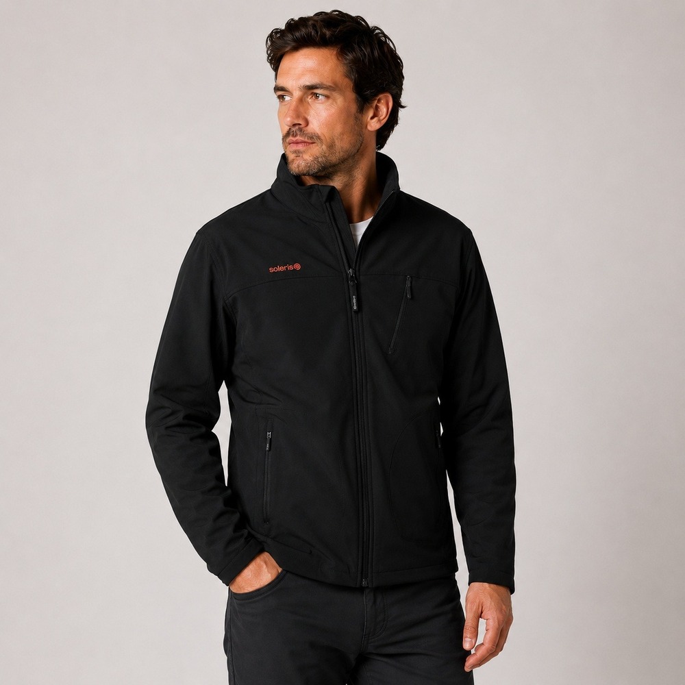 Solaris Men's Black Softshell Jacket XL -‎ Black - NWT